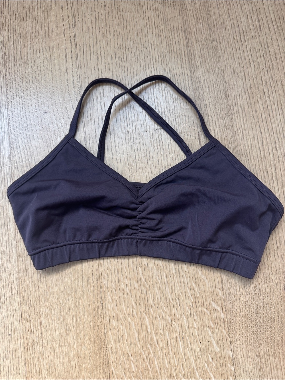 Women's Strappy Ruched Bralette - Charcoal